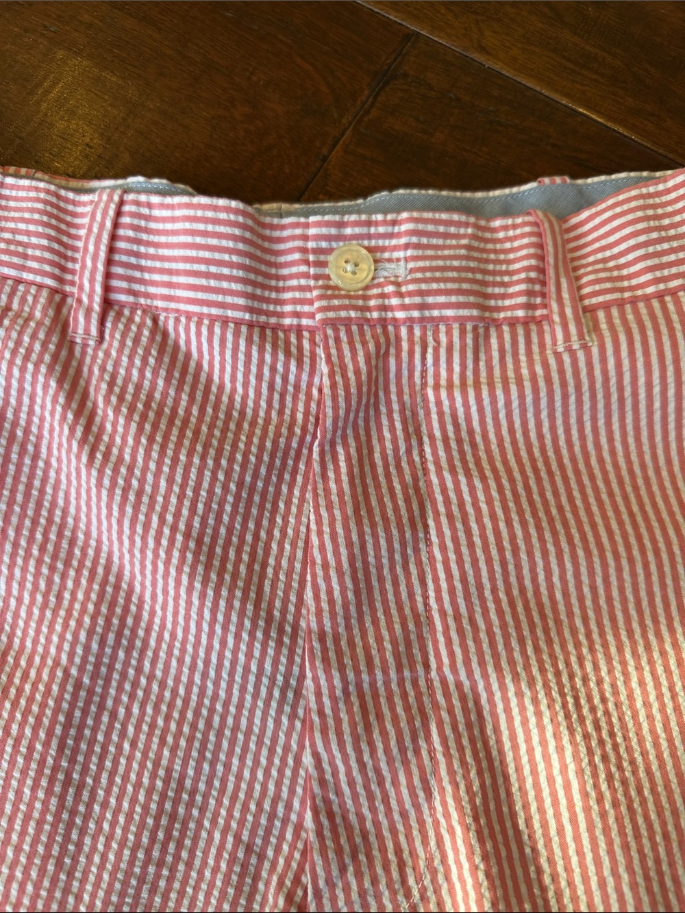 Men's Pink Seersucker Stripe Shorts - Picture 6 of 12